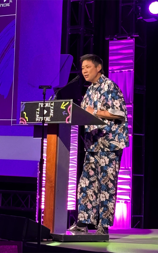 Winnie Luk speaking at the PrimeTime Event